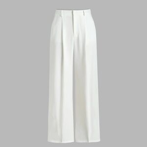 Cider Elegant Mid rise Straight Leg Pleated Trousers